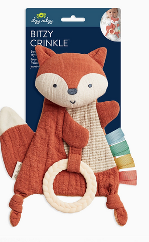 Fox Bitzy Crinkle™ Sensory Toy with Teether