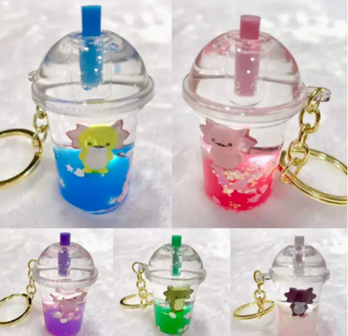 Floaty Key Chain - Axolotl Tea