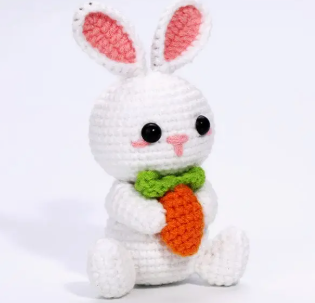 The Loop Brigade: Diy Mini Crochet Plush Toy Complete Kit For Beginners - Nibbles the Bunny