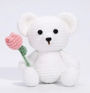 The Loop Brigade: Diy Mini Crochet Plush Toy Complete Kit For Beginners - Cliff the Bear