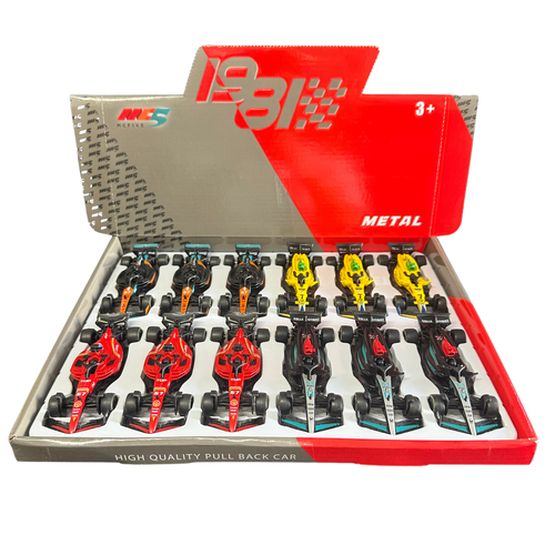 5” Formula 1 Style Die-Cast Race Car – Assorted Colors (12pc Display) MSF1
