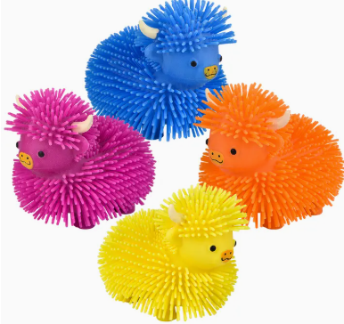4" Highland Cow Puffer-Assorted Colors
