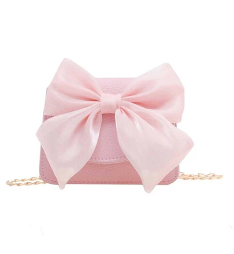 Mini Pink Bow Crossbody Gold Chain Bag - Assorted Colors