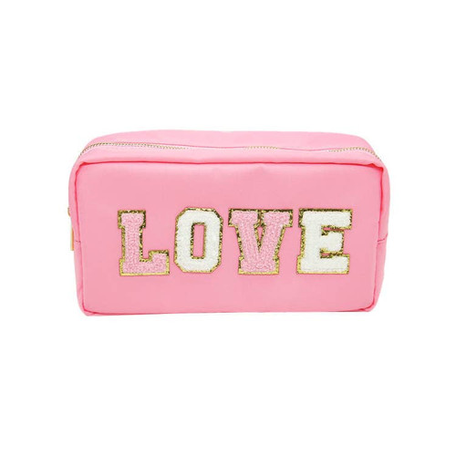 Varsity Collection Nylon Cosmetic Bag Pink Love