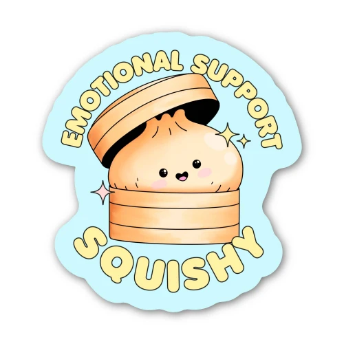 Vinyl Sticker - Emotional Support Squishy Sticker - Blue