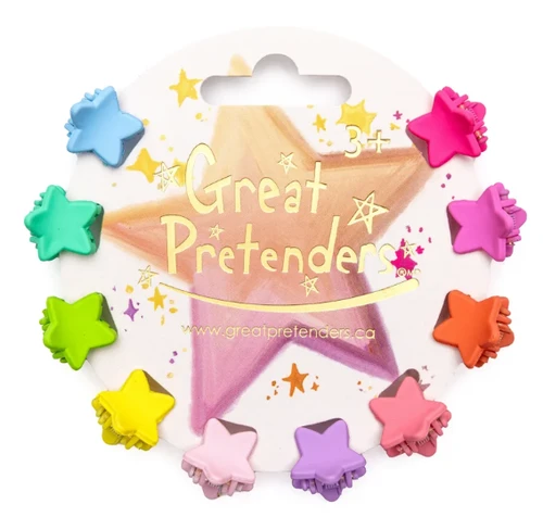 Rainbow Star Mini Hairclips, 10 piece