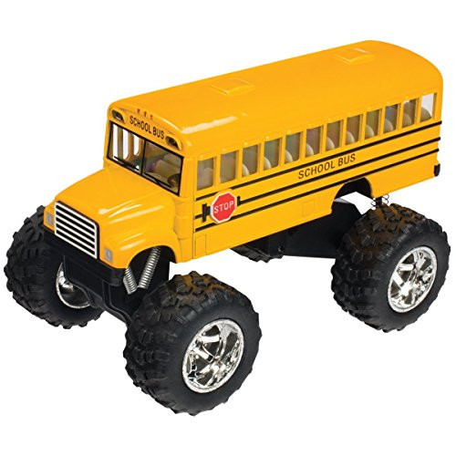 5" Die-Cast Pull Back Big Wheel School Bus (Monster Bus)