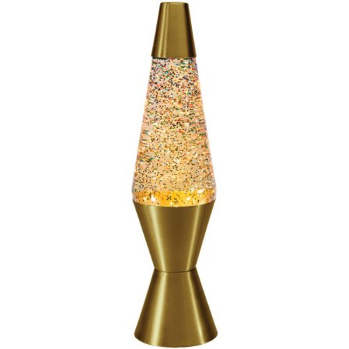 Lava Lamp - 14.5" Rainbow Glitter Gold