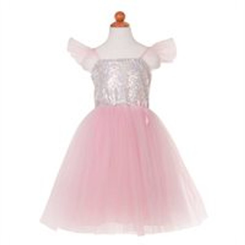 Silver Sequins Princess Dress Pink - Size 5-6