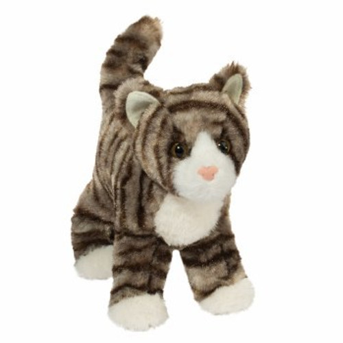 Zigby Gray Striped Cat 8"