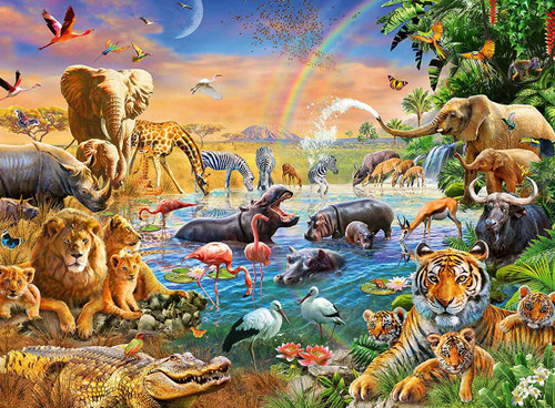 Savannah Jungle Waterhole - 100 Piece