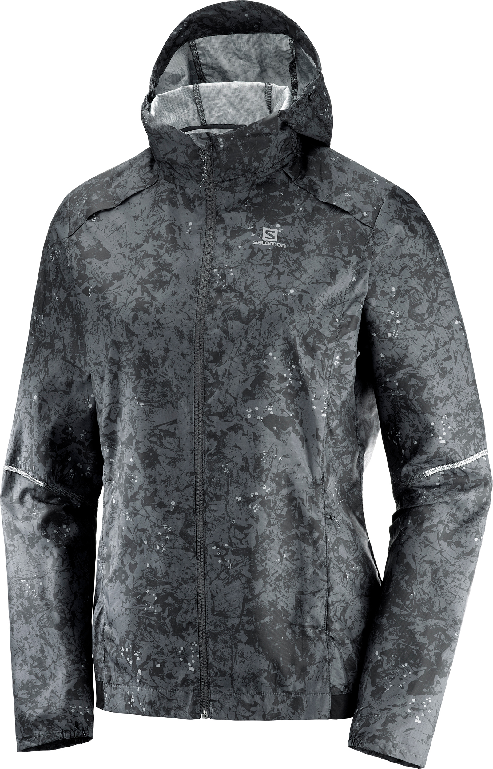 Running Jacket Salomon Agile Wind Print Hoodie W Salomon Agile