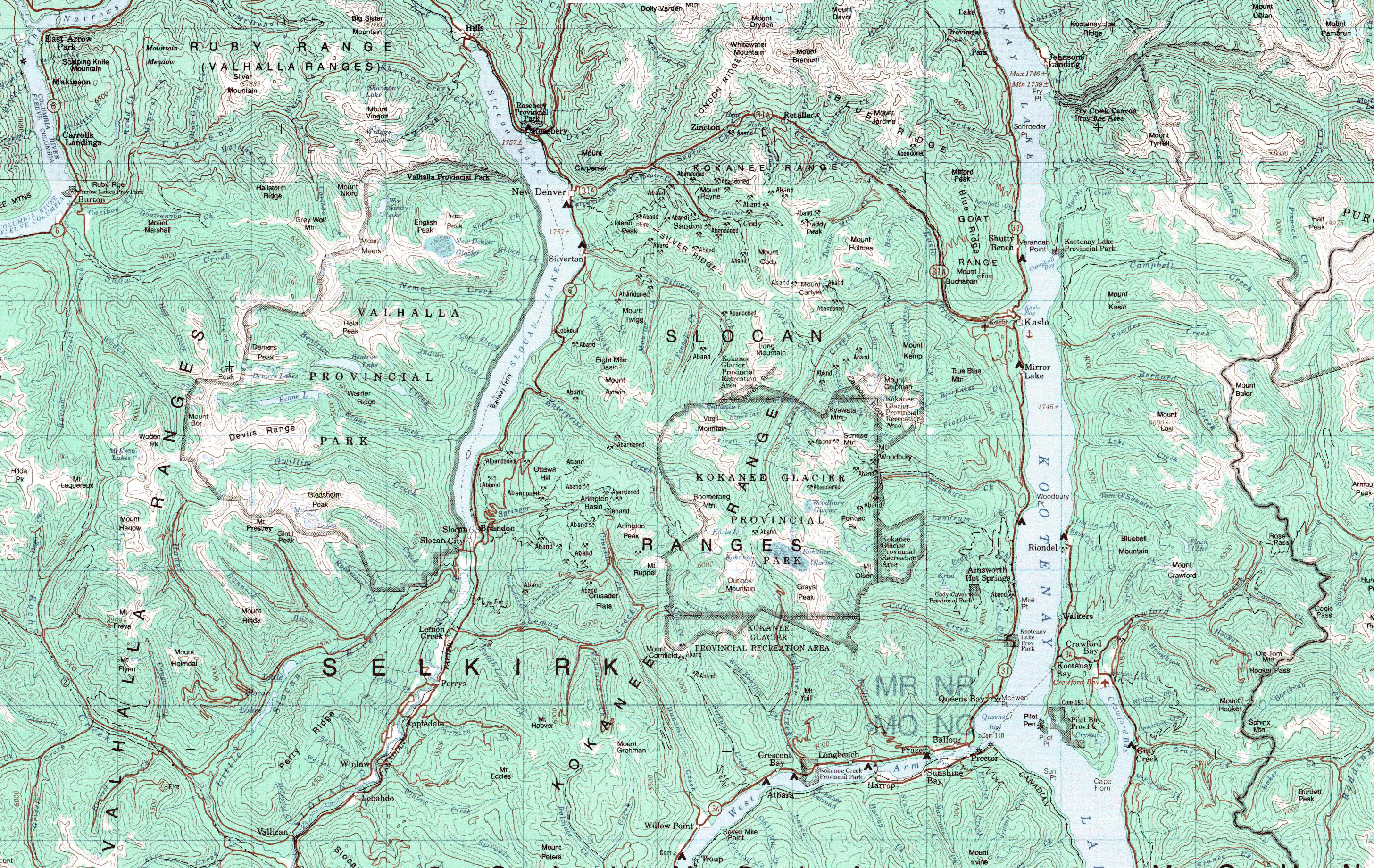 Kokanee Glacier Provincial Park Map Kokanee Glacier Provincial Park Ski Map And Guide | Mec