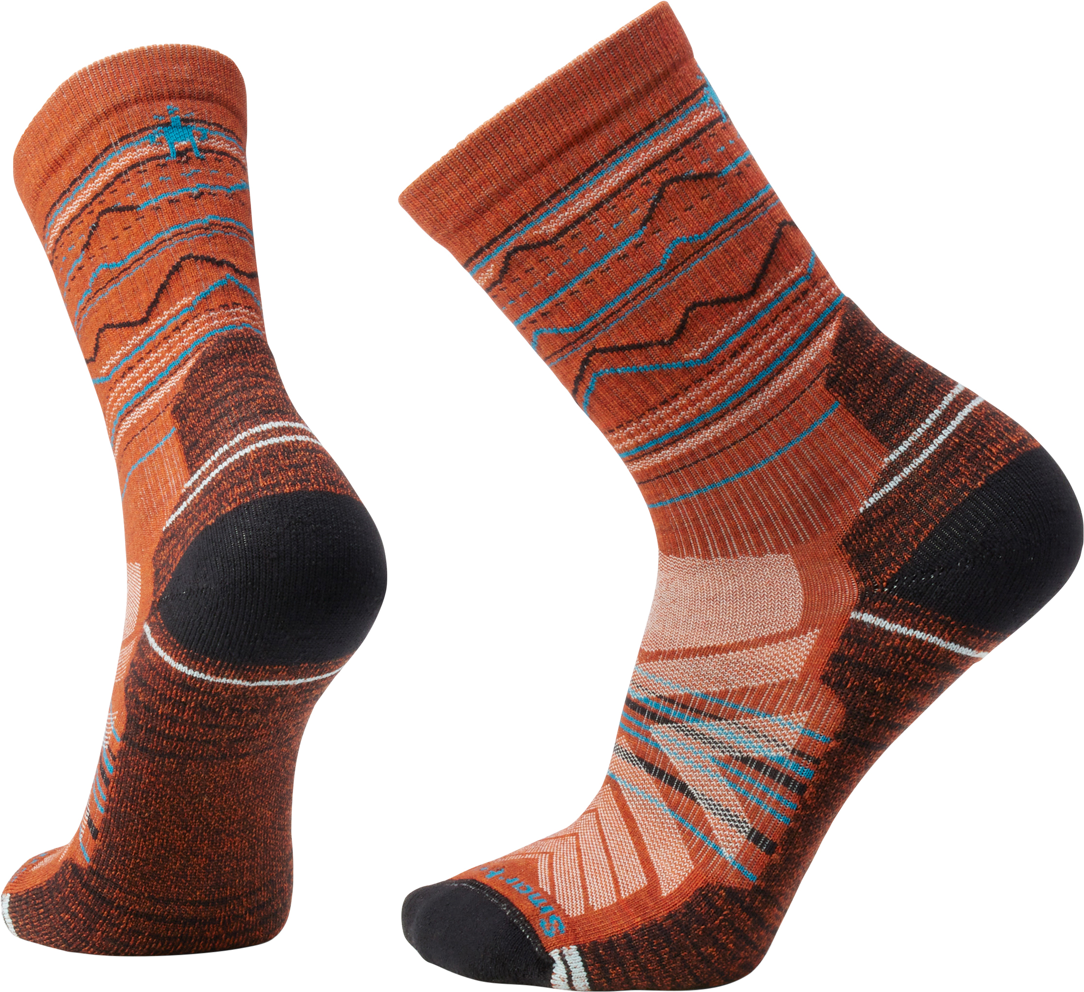 Smartwool Performance Light Cushion Mountain Range Pattern Crew Socks -  Unisex