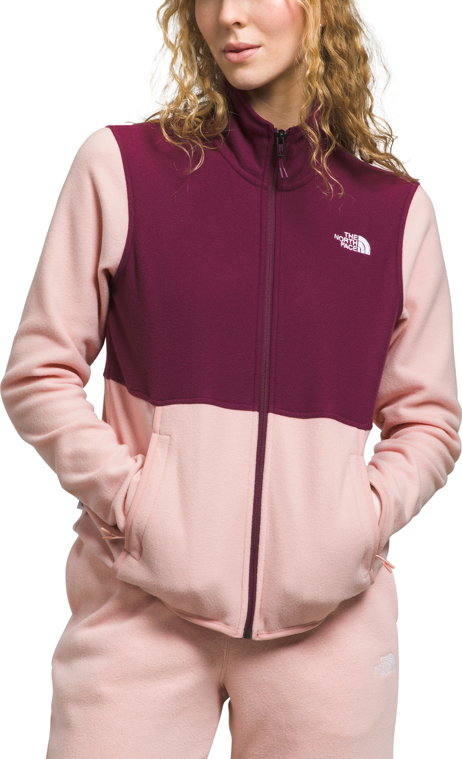 THE NORTH FACE - Girl’s Polartec Fleece Jacket - Pink and Gray - Girl Size  Large 