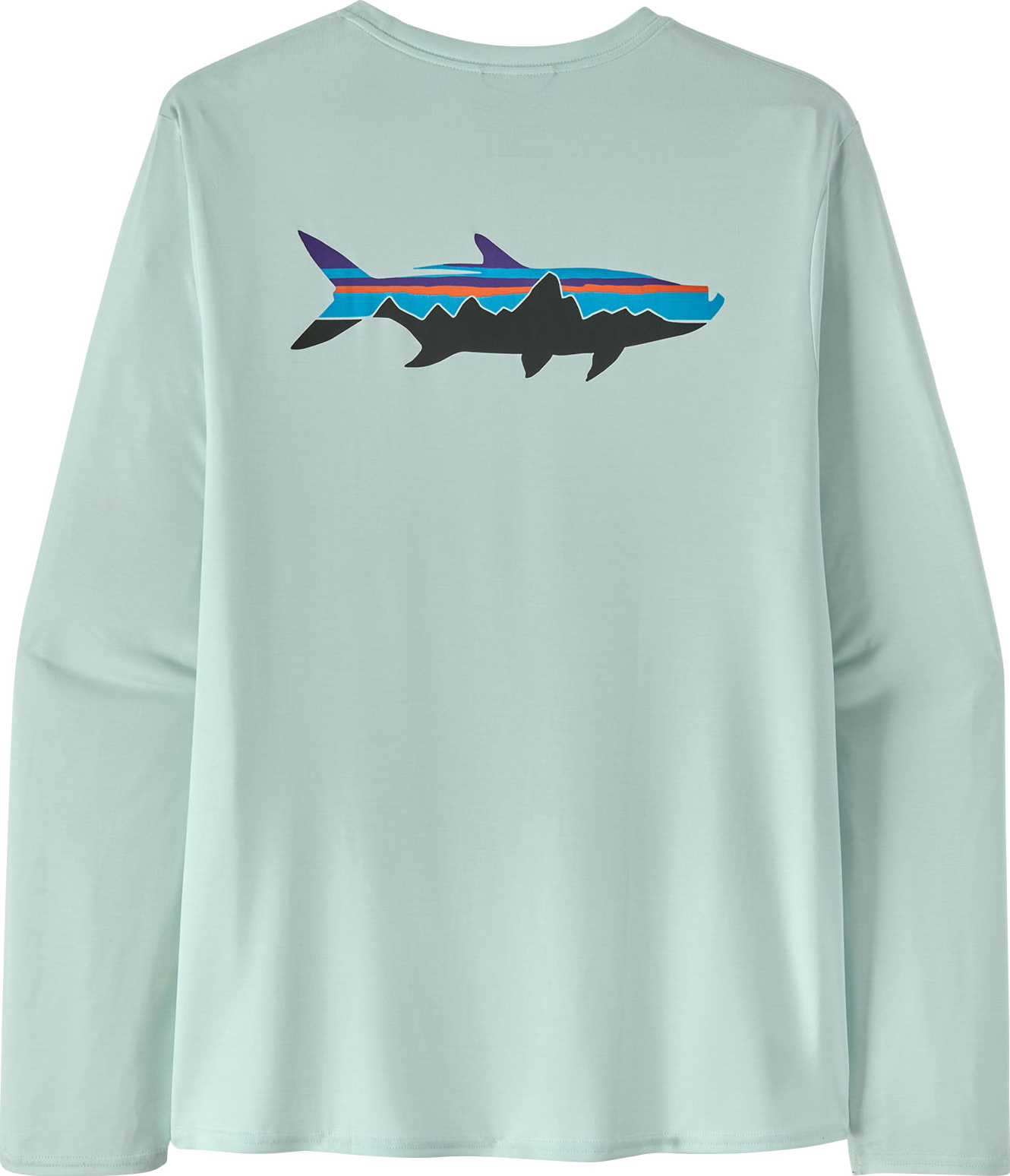 Patagonia Long-Sleeved Capilene Cool Daily Graphic Shirt-Waters - Men's M Fitz Roy Tarpon - Wispy Green X-Dye