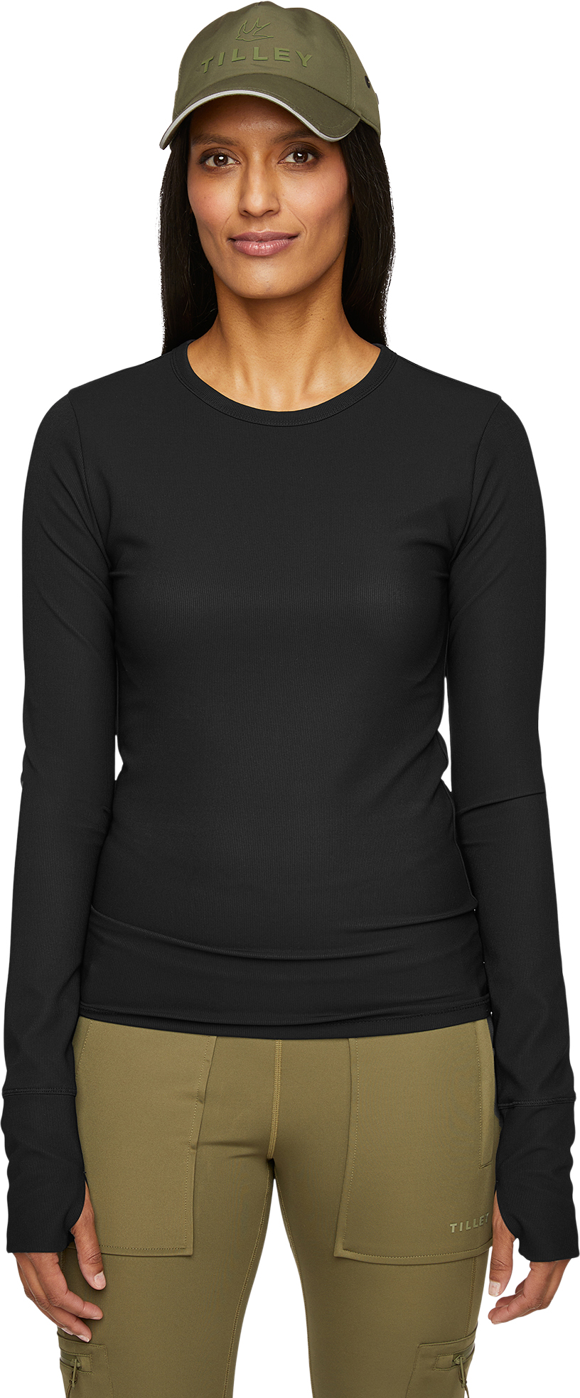 Tilley Fitted Rib Crewneck Long Sleeve Top - Women's