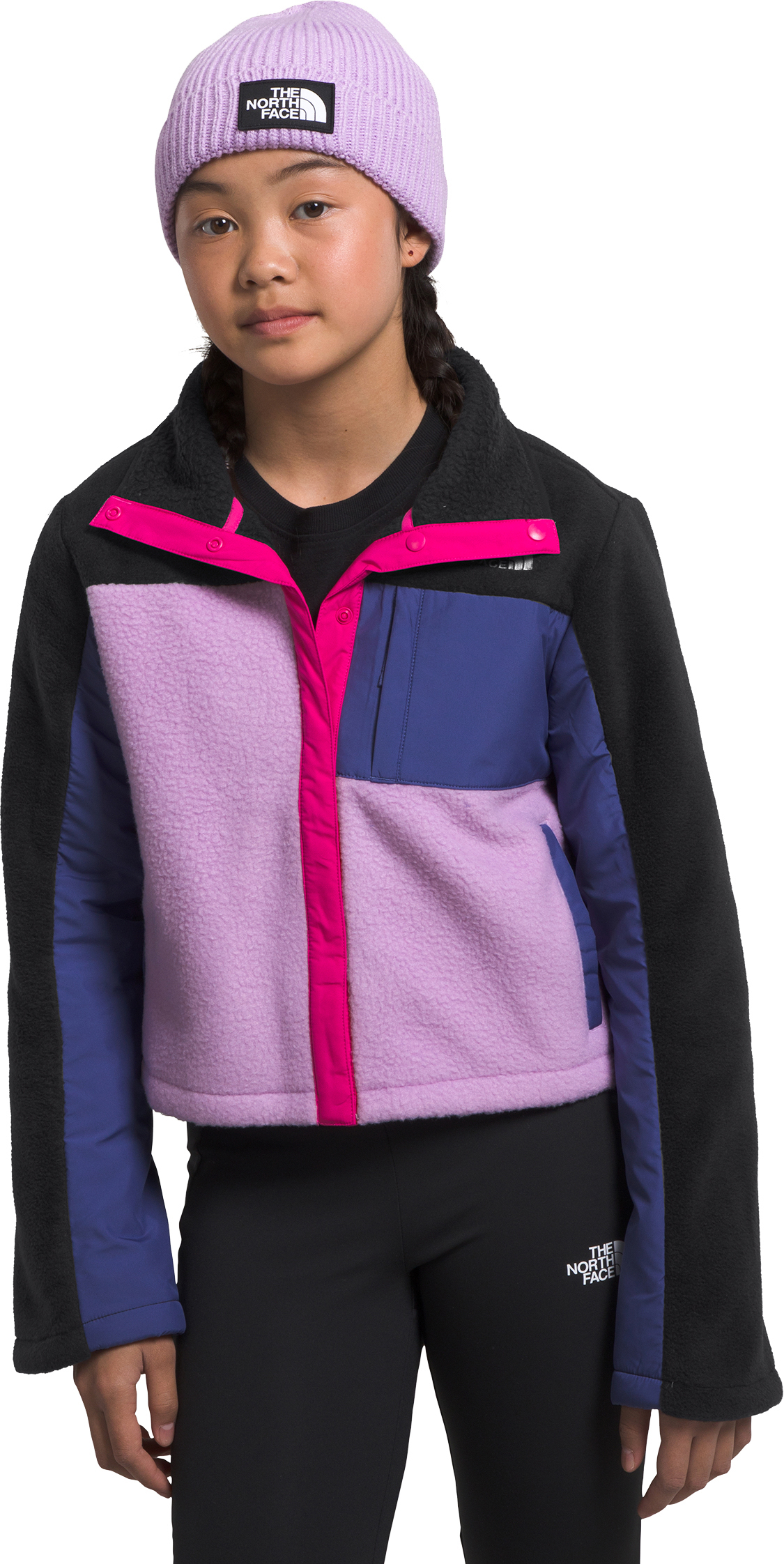 Ascend Girls’ Stowaway Hood Sherpa Fleece Full Zip Jacket