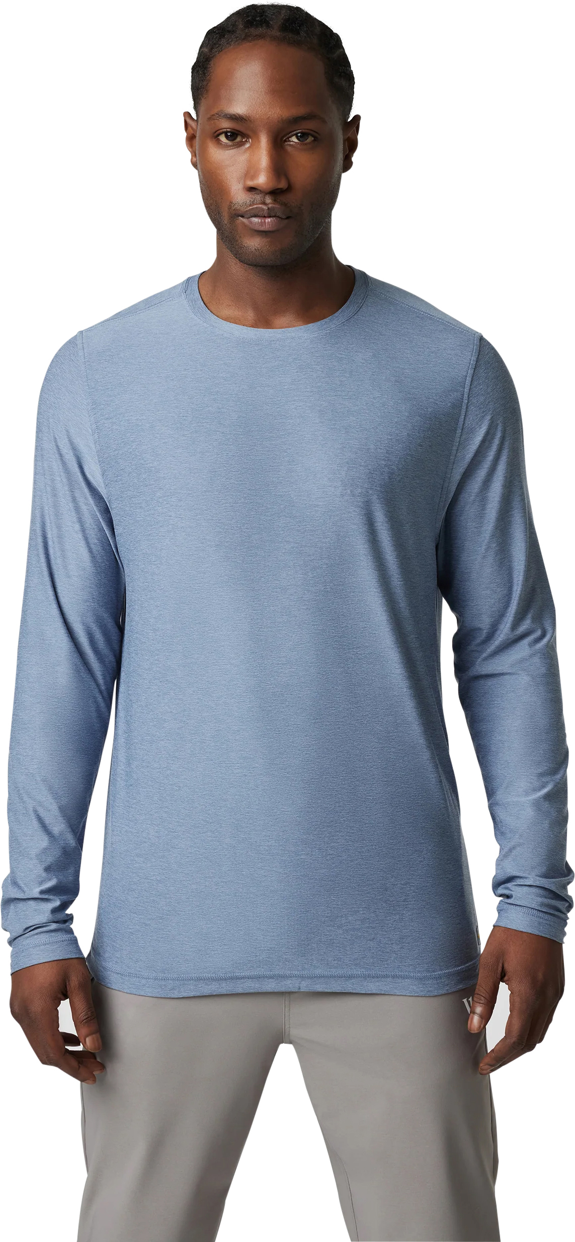 【yo BIOTOP】cotton long sleeve armcover Crop-Heather-Grey-LS-