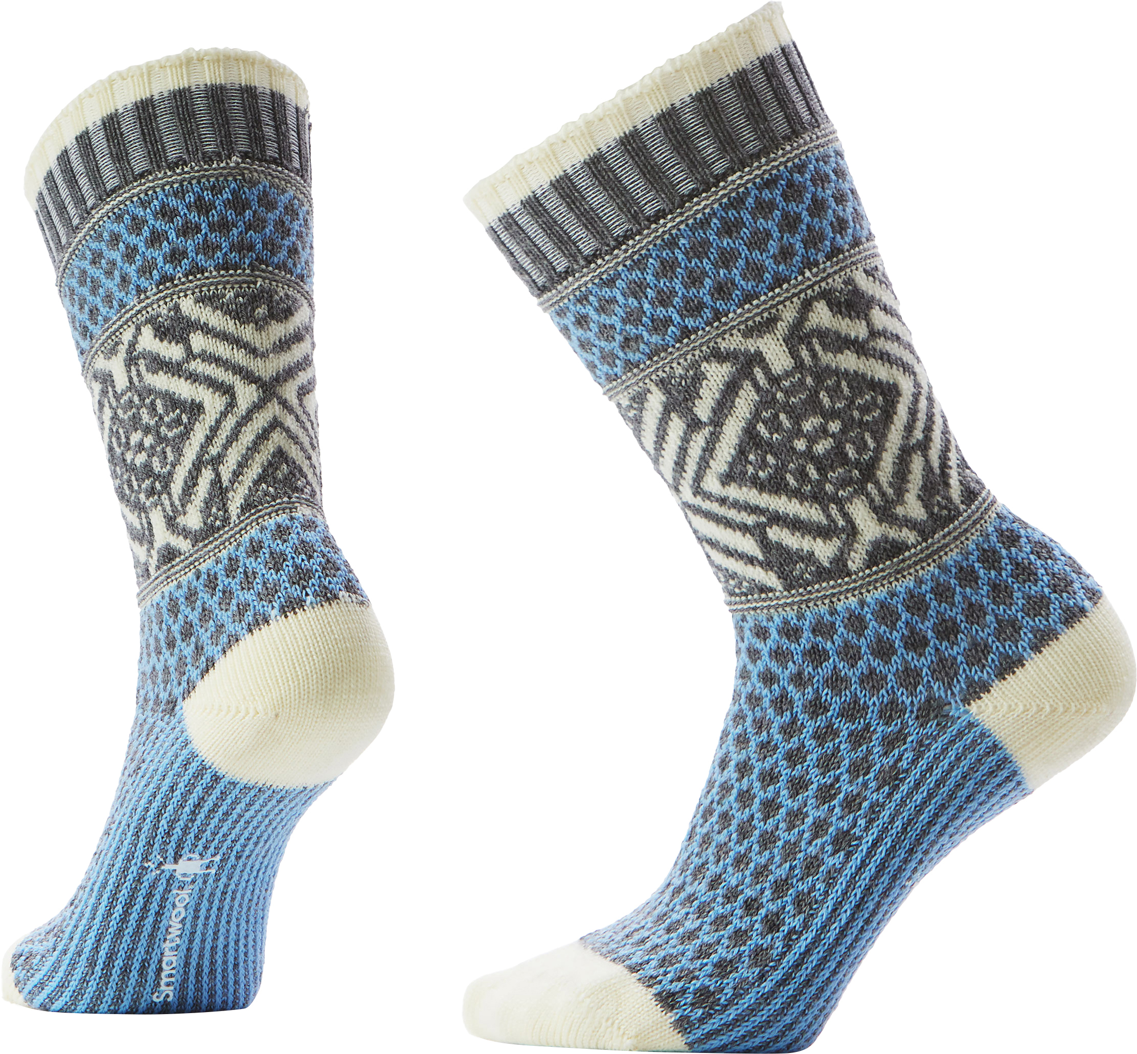 (取寄) スマートウール レディース エブリデイ ポップコーン スノーフレーク パターン クルー ソックス Smartwool women Everyday Popcorn flake Pattern Crew Socks Serene Blue Smartwool Everyday Popcorn Snowflake Pattern Crew Socks - Women's