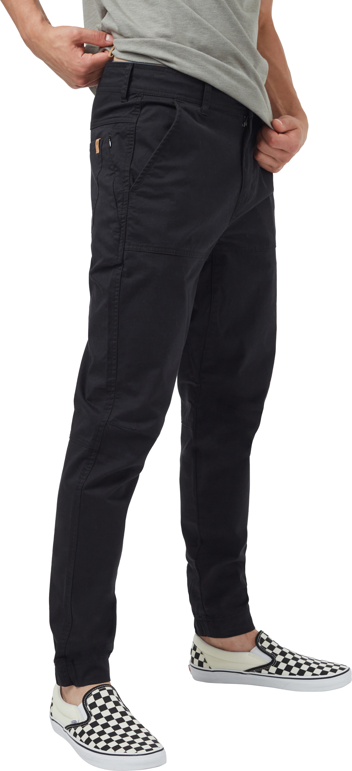 Stretch twill jogger trousers with large pockets