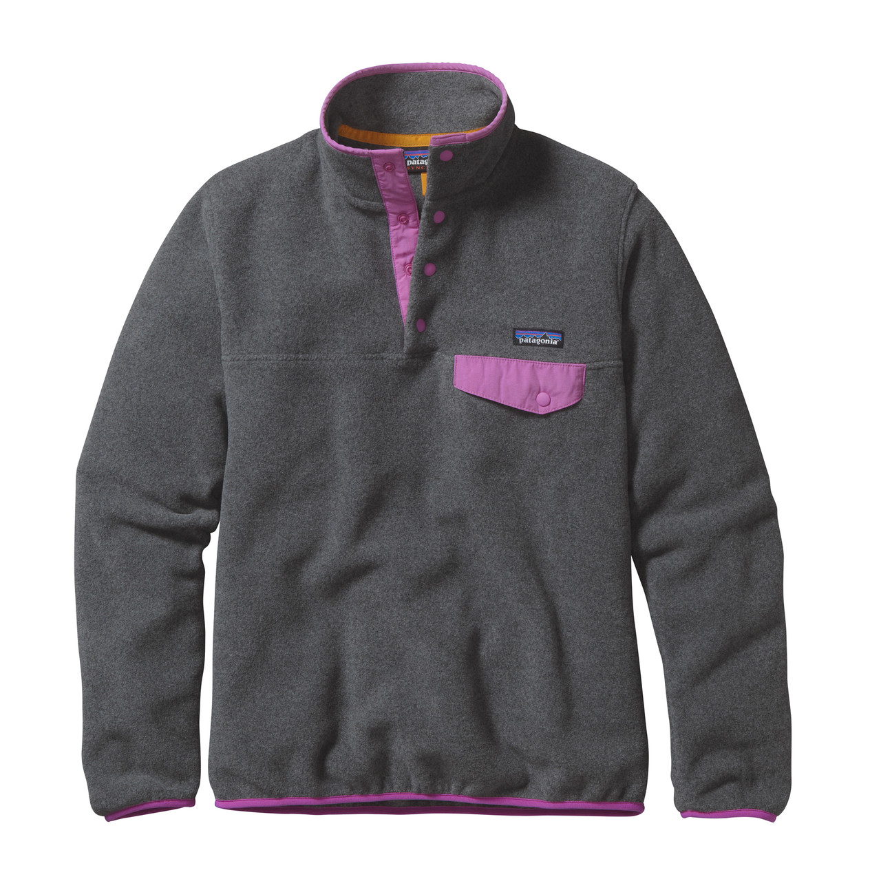 Patagonia Women's Lightweight Synchilla Snap-T Pullover Fleece - Oatmeal  Heather / Shine Yellow