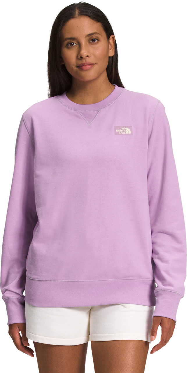 The North Face Heritage Patch Sweatshirt for Women in Purple Lupine