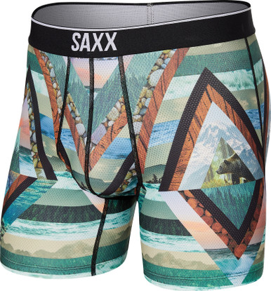 SAXX VOLT BOXER BRIEF - DEEP DIVE FISH - CLEARANCE