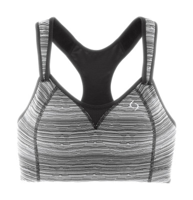 Brooks Moving Comfort 'rebound Racer' Bra In Black Ikat Jacquard