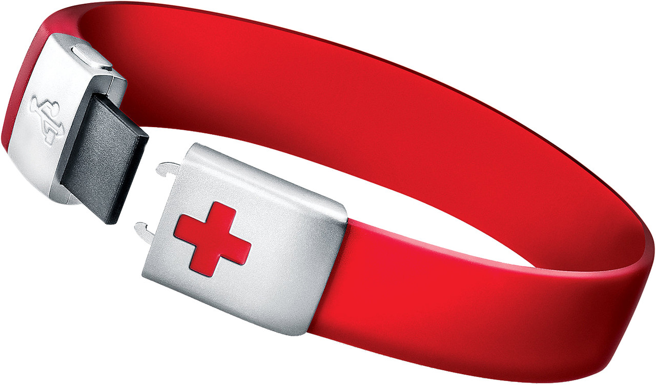 USB Medical Alert Bracelet Waterproof Hypoallergenic Silicone Wristband 2GB  Waterproof Flash Drive, Includes Emergency Medical Wallet Card Elite II USB  – Universal Medical Data