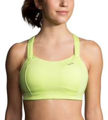 Brooks Moving Sports Bra 34C Blue Striped Juno Wire Free 350025