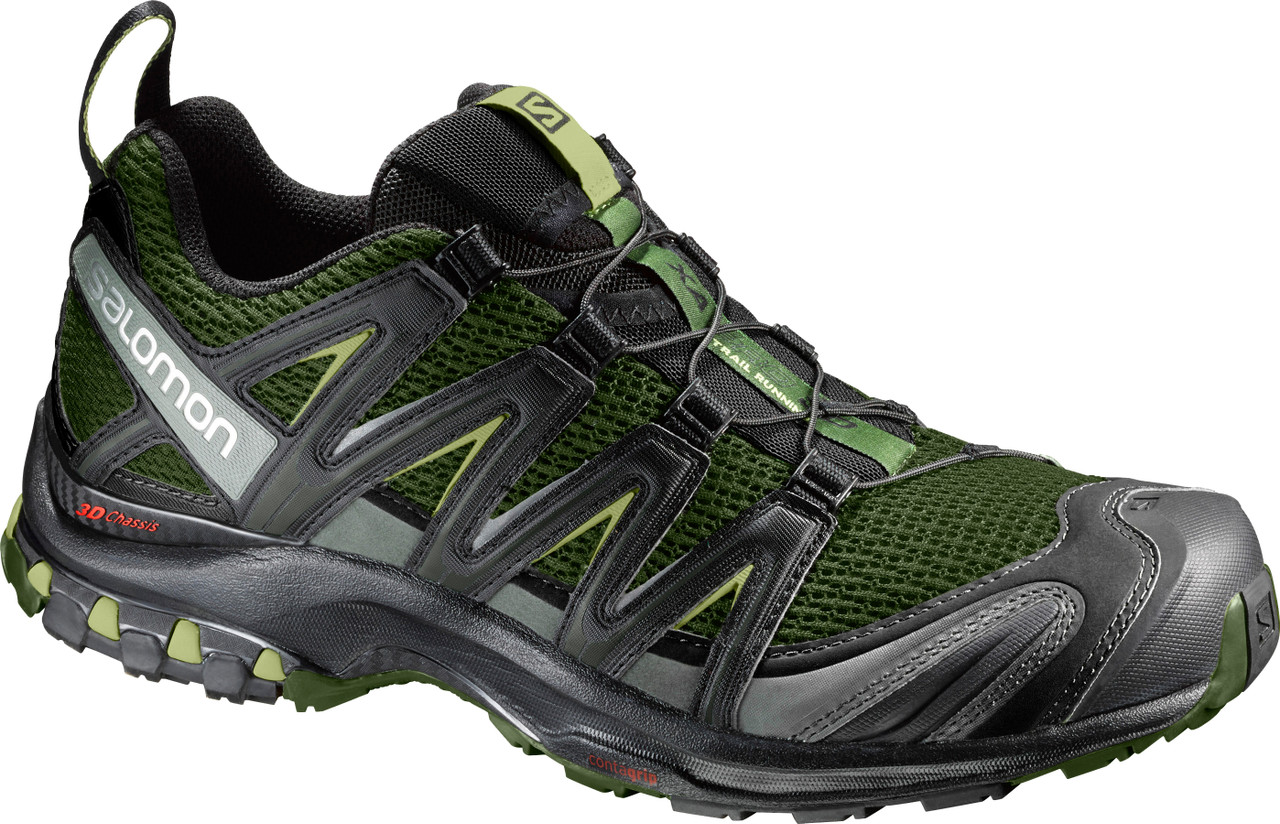 Men's Salomon XA Pro 3D Size 8 Green Bungee Trail Running Shoes 145464