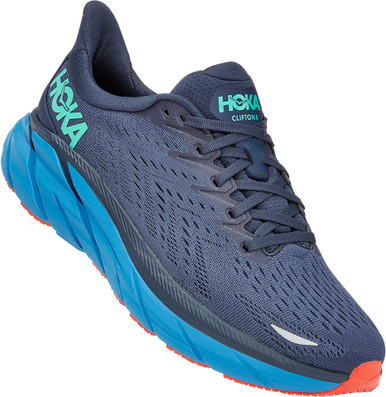 Hoka One One Clifton 8 Mens Size 11 2E WIDE Blue Running Shoes