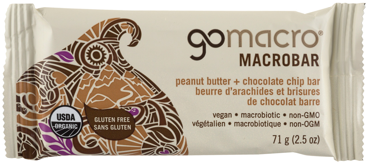 GoMacro Peanut Butter + Chocolate Chip Bar MEC