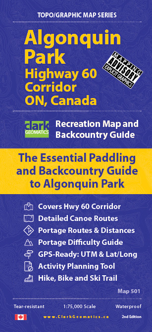 Algonquin Park - Highway 60 Corridor Map 2nd Ed. de Clark Geomatics | MEC