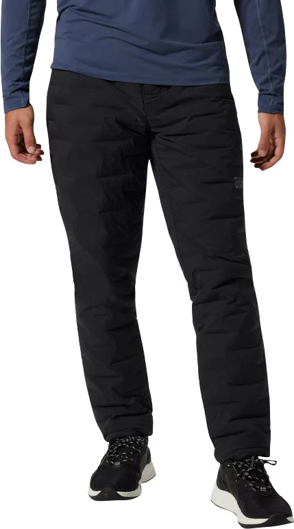 Men's Winter Pants Duck Down Padded Pants Thick Warm Black Loose Jogger  Windproof High Waist Elastic Thermal Down Trouser Male