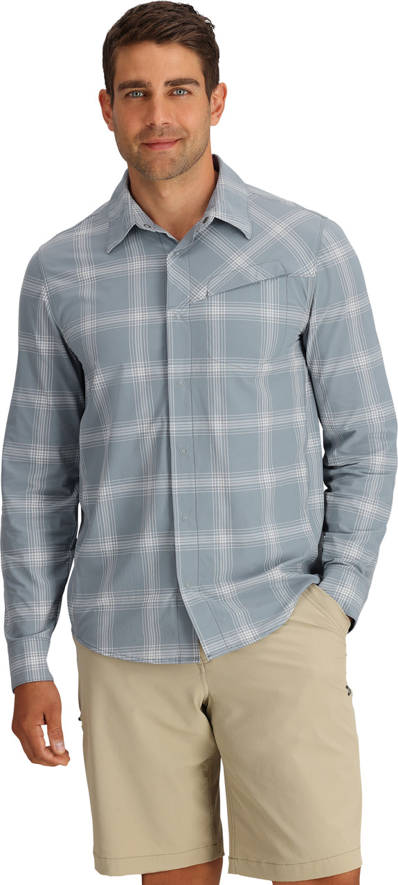 OUTDOOR RESEARCH MEN'S ASTROMAN S/S SUN SHIRT | DEEP LAKE PLAID