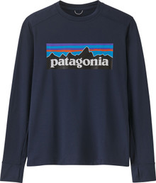 Patagonia Capilene Silkweight Long-Sleeve T-Shirt - Kids S P-6 Logo - New Navy