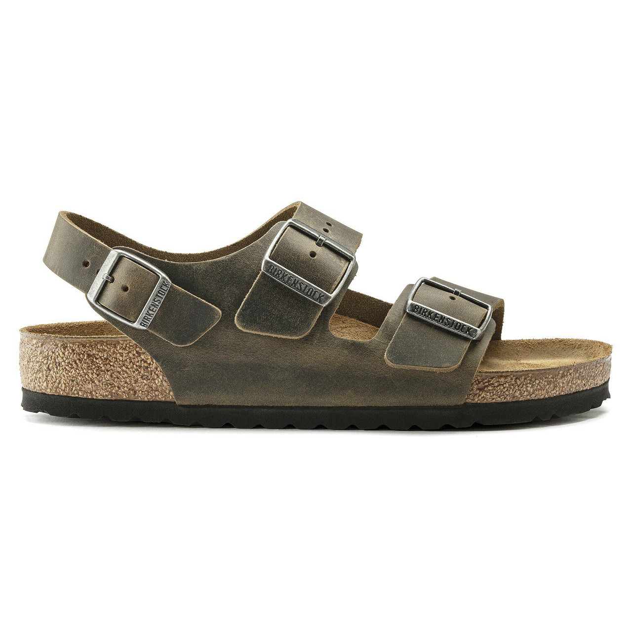 Birkenstock Milano Oiled Leather | Khaki | Sz 42 R | 9-9.5 Men’s | 11 Women’s Birkenstock Milano Oiled Leather Sandal Unisex Sz 42 9-9.5 brown main image 4