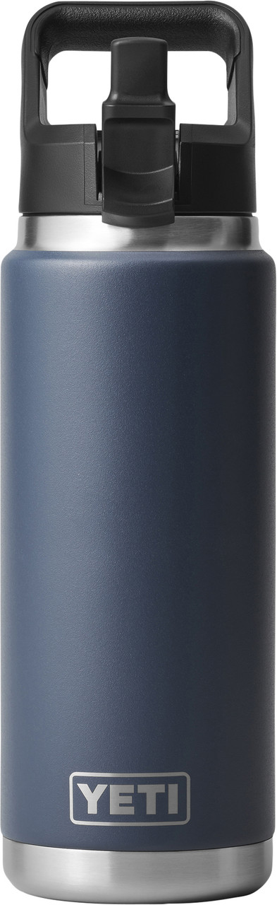 YETI Rambler Bottle, with Straw Cap - BLACK . 769ml, 26oz