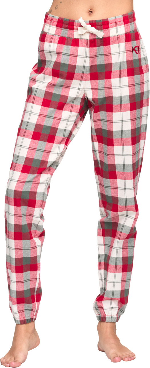 Women's Ski Flannel Pajama Pants Red Plaid