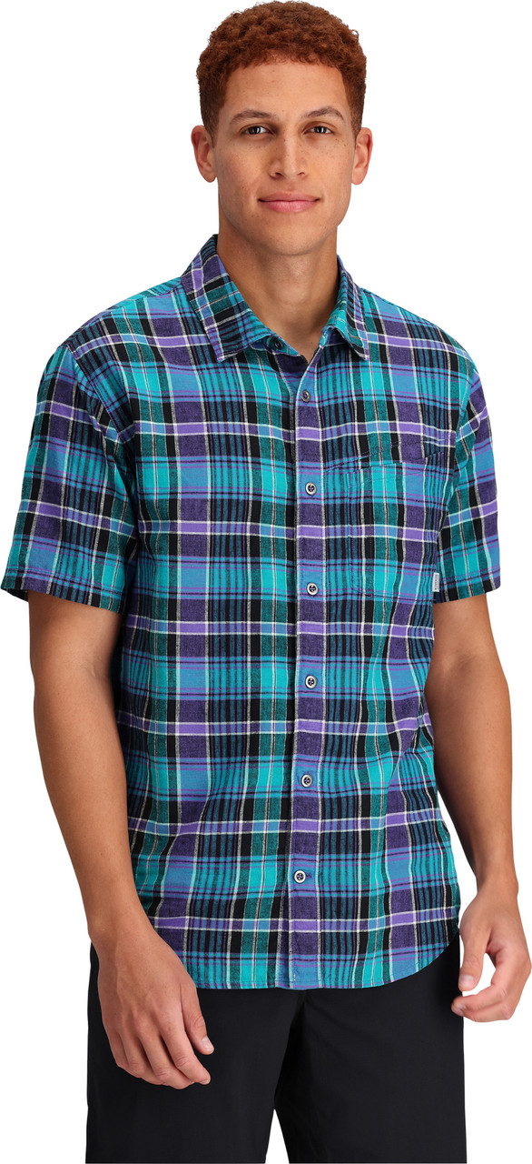 Chemise Homme Outdoor Research Wanderer - Manches Courtes Boutonnée - Gris Taille XL - Occasion