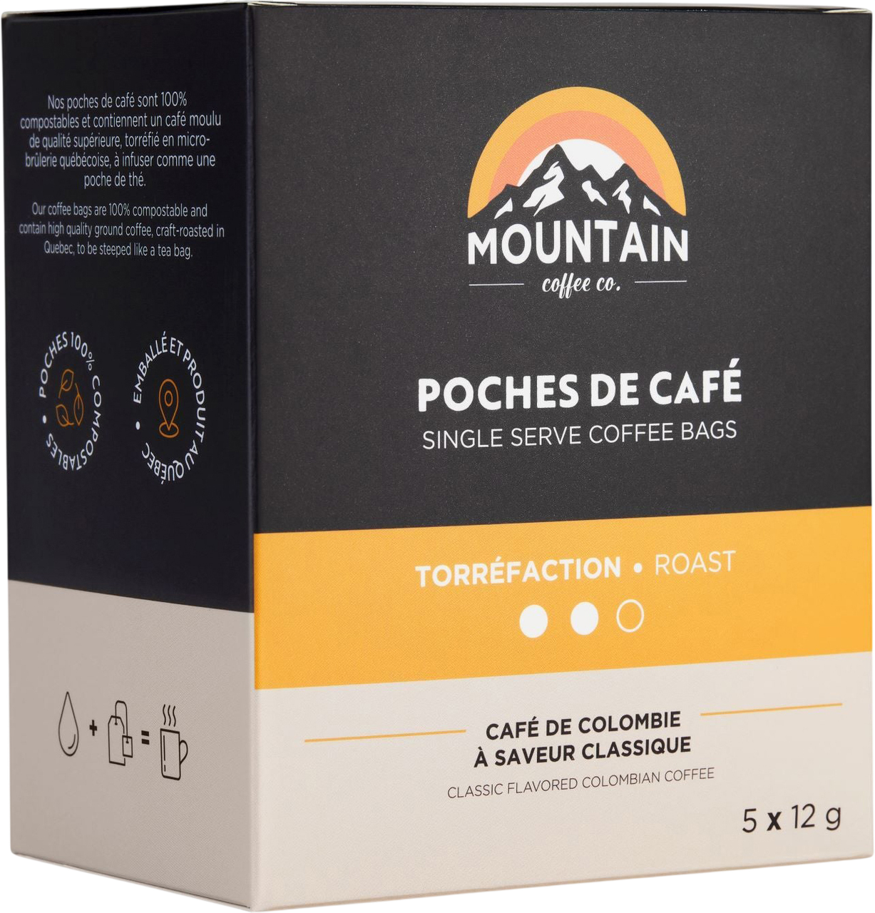 Mountain Coffee Co. Single Serve Coffee Bags Medium Roast 5 Pack | MEC