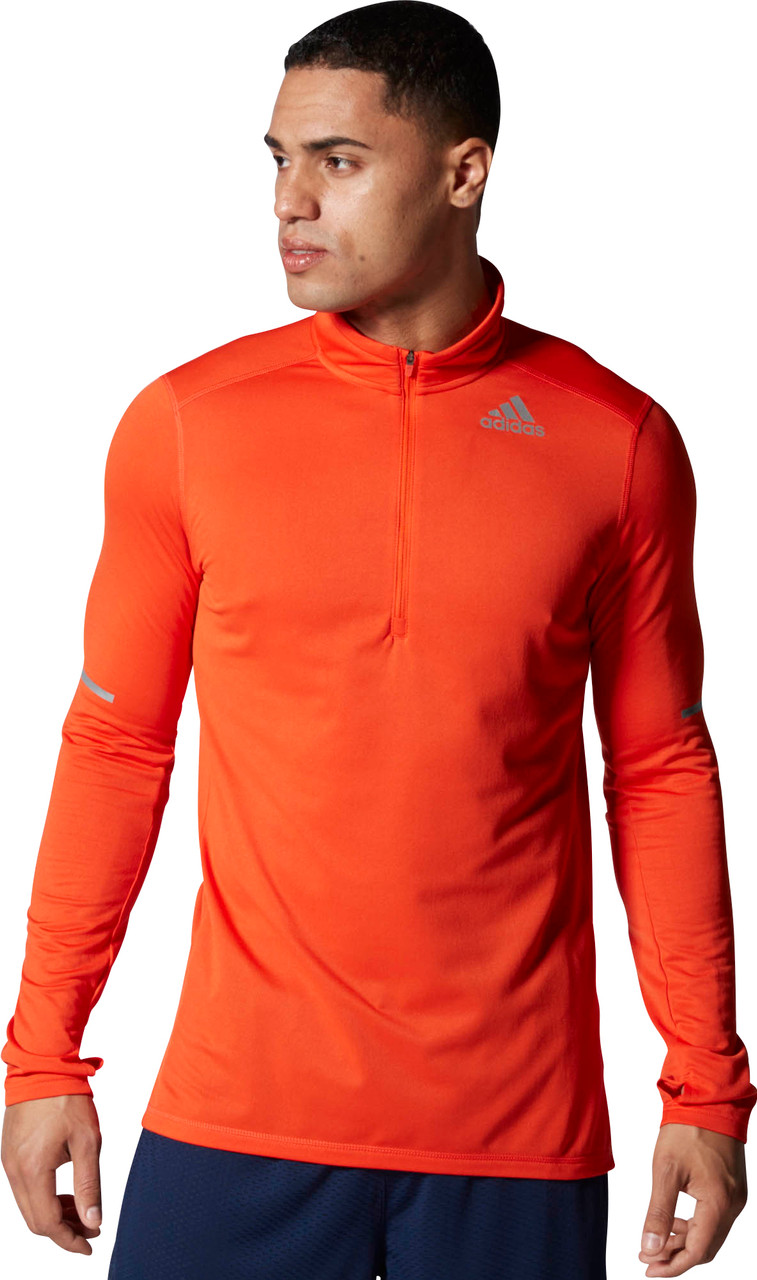 Mens adidas Climacool Textured Half-Zips & Hoodies Technical Tops