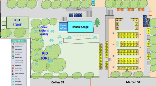 Music stage/Kids zone map