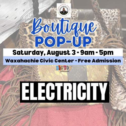 Electricity Registration - Waxahachie Civic Center - Saturday, August 3, 2024 - Waxahachie, TX - Exhibitor Registration
