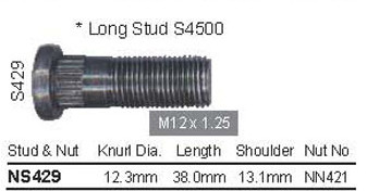 Wheel Stud M12 x 38mm osc WS17S429 Snake Racing