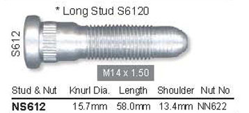 Wheel Stud M14/1.5 x 58mm osc WS18S612 Snake Racing