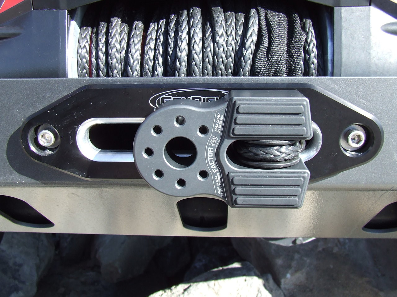 Blue FlatLink Winch Recovery Hook Snake Racing