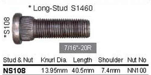 Wheel Stud 7/16" x 40.5mm - osc - WS11-S108